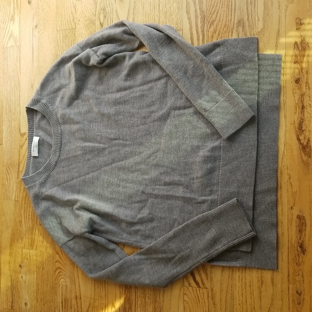 (XS) Aritzia Babaton 100% Merino Wool Knit Oversized Crewneck Cozy Minimalist